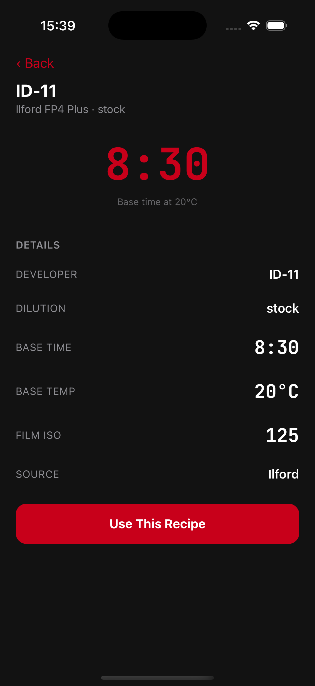 FilmLokr recipe detail for ID-11